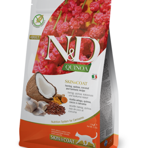 N&D QUINOA FELINE GATO ADULTO SKIN PEIXE 1.5 KG