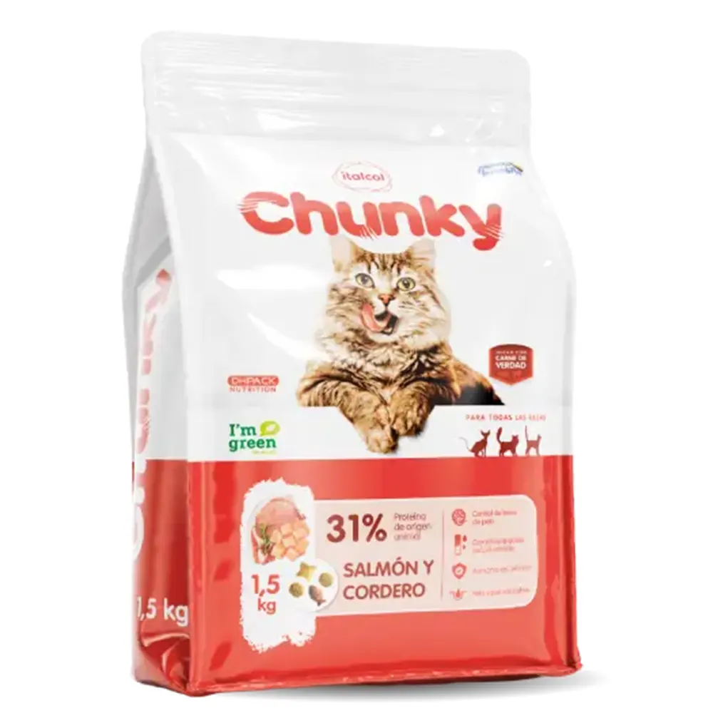 chunky-gato-salmon Alimento para gato adulto Chunky cordero y salmón