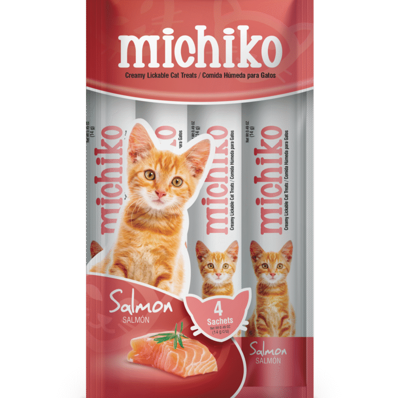 MICHIKO SNACK CREMOSO POR 4 UNIDADES SALMON 14GR