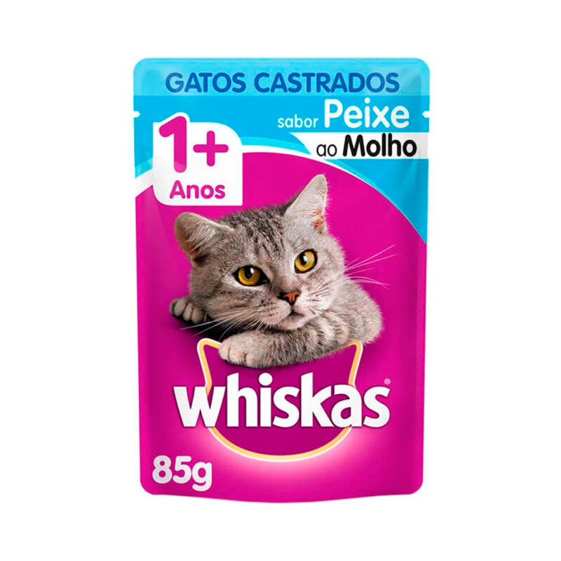 WHISKAS GATO POUCH CASTRADO PESCADO 85GR
