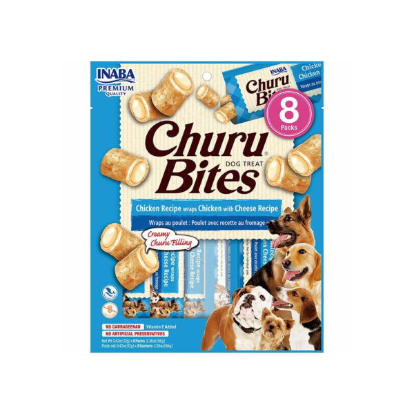 CHURU BITES DOG CHICKEN RECIPE CHEESE *8 UND AZUL