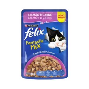 FELIX POUCH FANTASTIC MIX SALMÓN CARNE 85GR