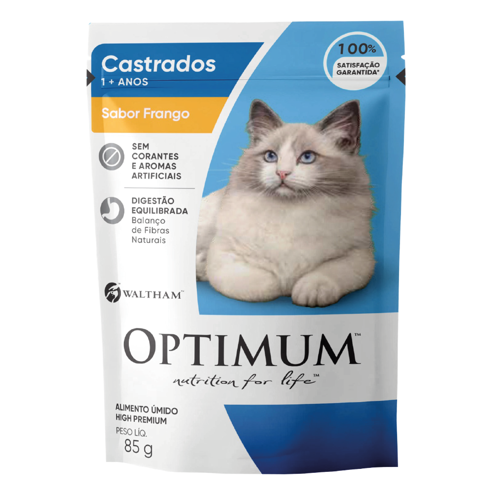 Optimun-gato-castrado OPTIMUM CAT CASTRADO POUCH POLLO 85 G - Imagen 1