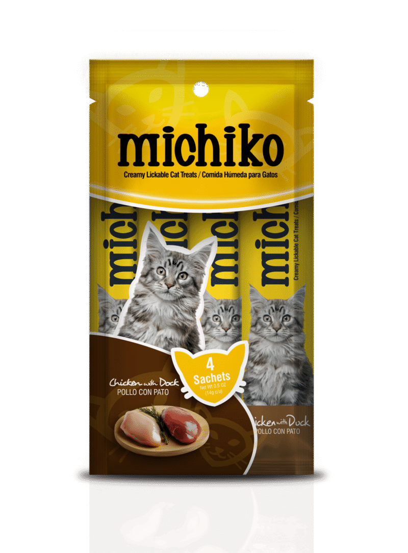 MICHIKO SNACK CREMOSO POR 4 UNIDADES POLLO Y PATO 14GR