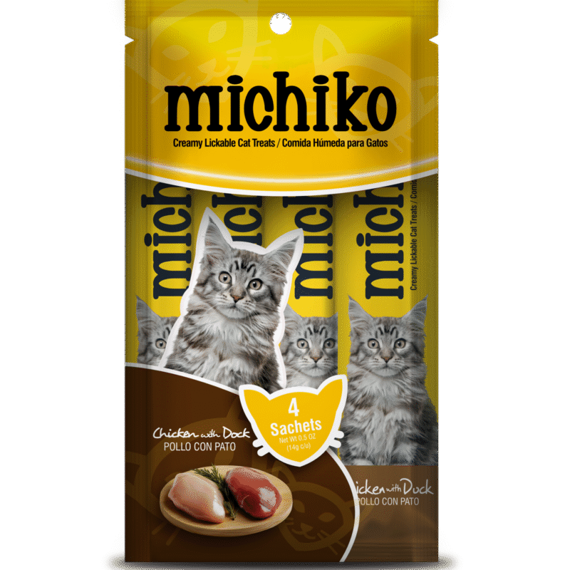 MICHIKO SNACK CREMOSO POR 4 UNIDADES POLLO Y PATO 14GR