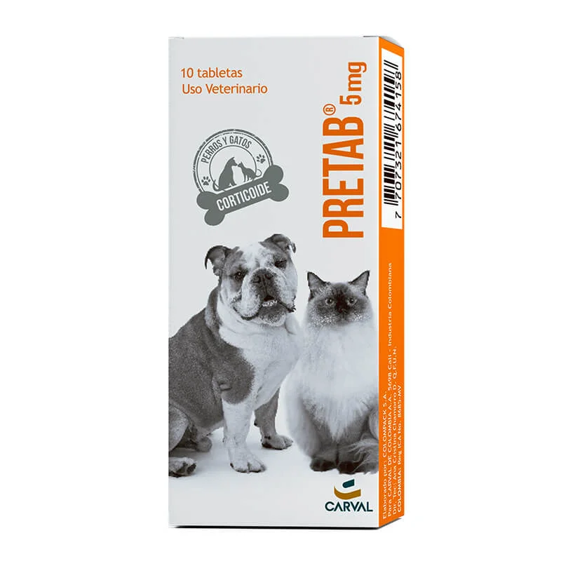 antialérgico y antiinflamatorio para perro y gato Pretab blister