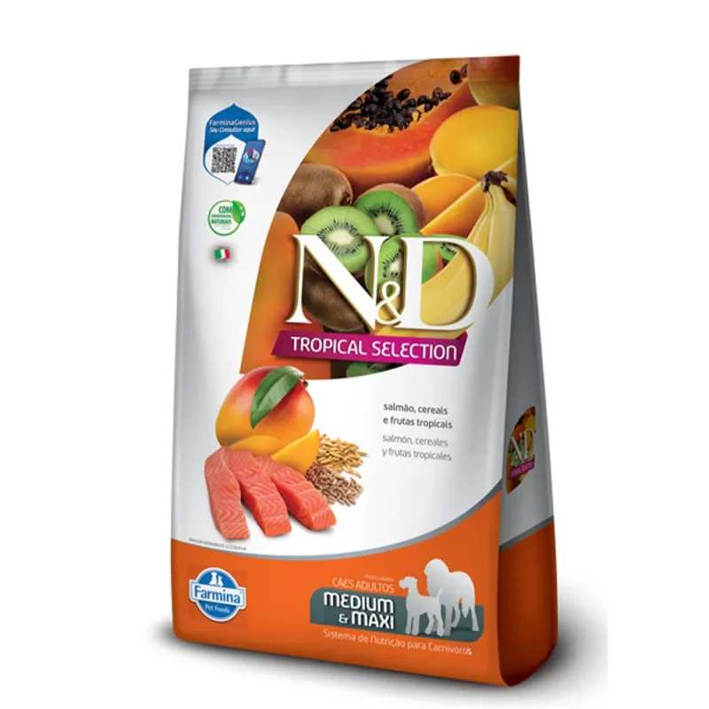 alimento natural para perro medianos y grandes salmon NyD Tropical