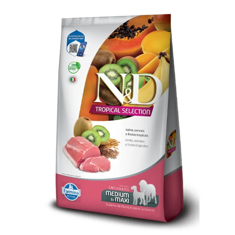 Alimento natural para perro cachorros medianos y grandes con cerdo