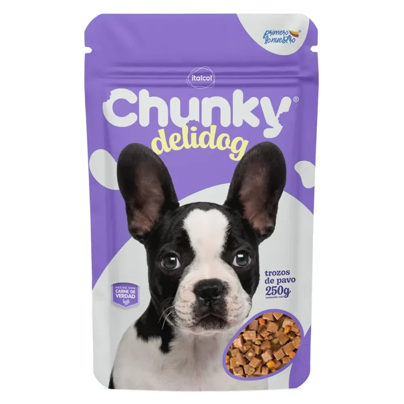 húmedo para perro todas las razas Chunky pouch trozos pavo