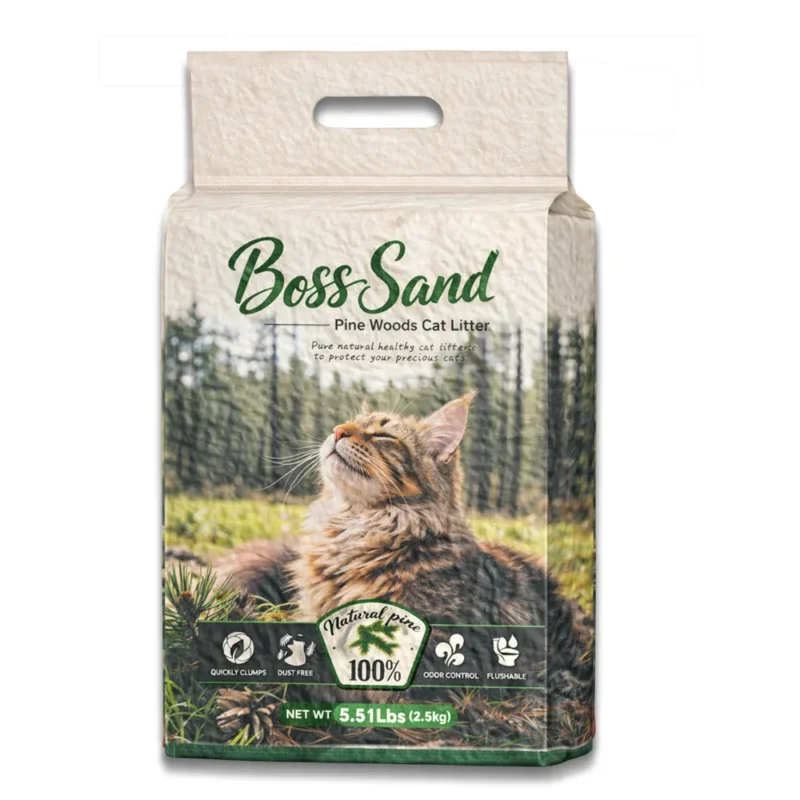 Arena ecológica y biodegradable para gato Boss sand pine woods