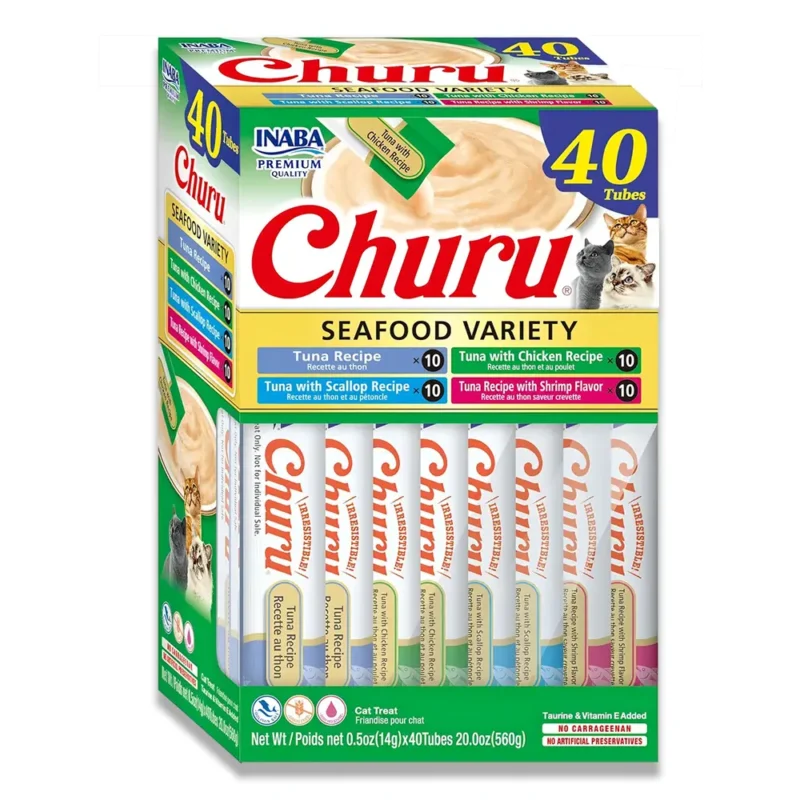 Snack cremoso para gato Churu caja verde multi sabor