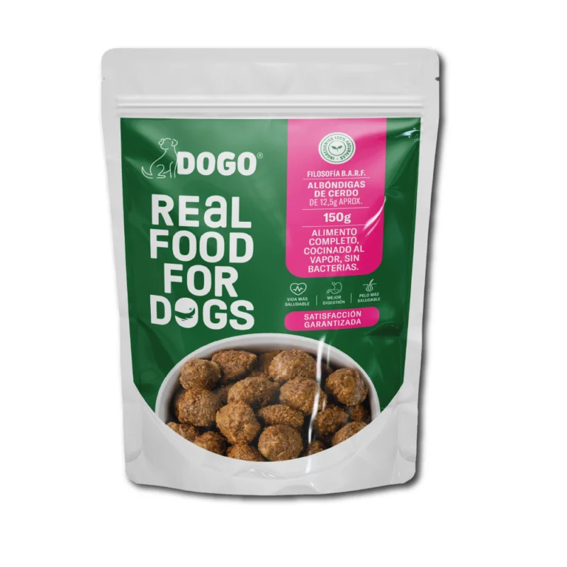 Alimento húmedo para perro Dogo albondigas de cerdo