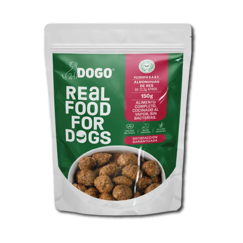 Alimento húmedo para perro Dogo albondigas de res
