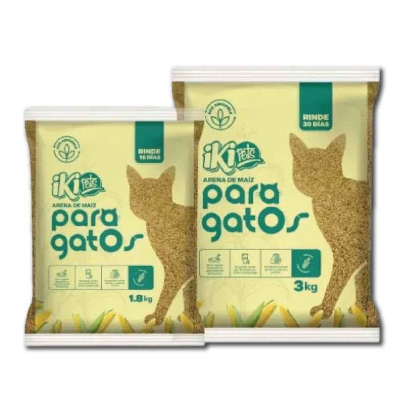 Arena ecológica de maíz para gato Ikki pets