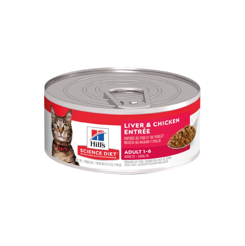 Alimento húmedo para gato Hills hígado y pollo 5,5 Oz